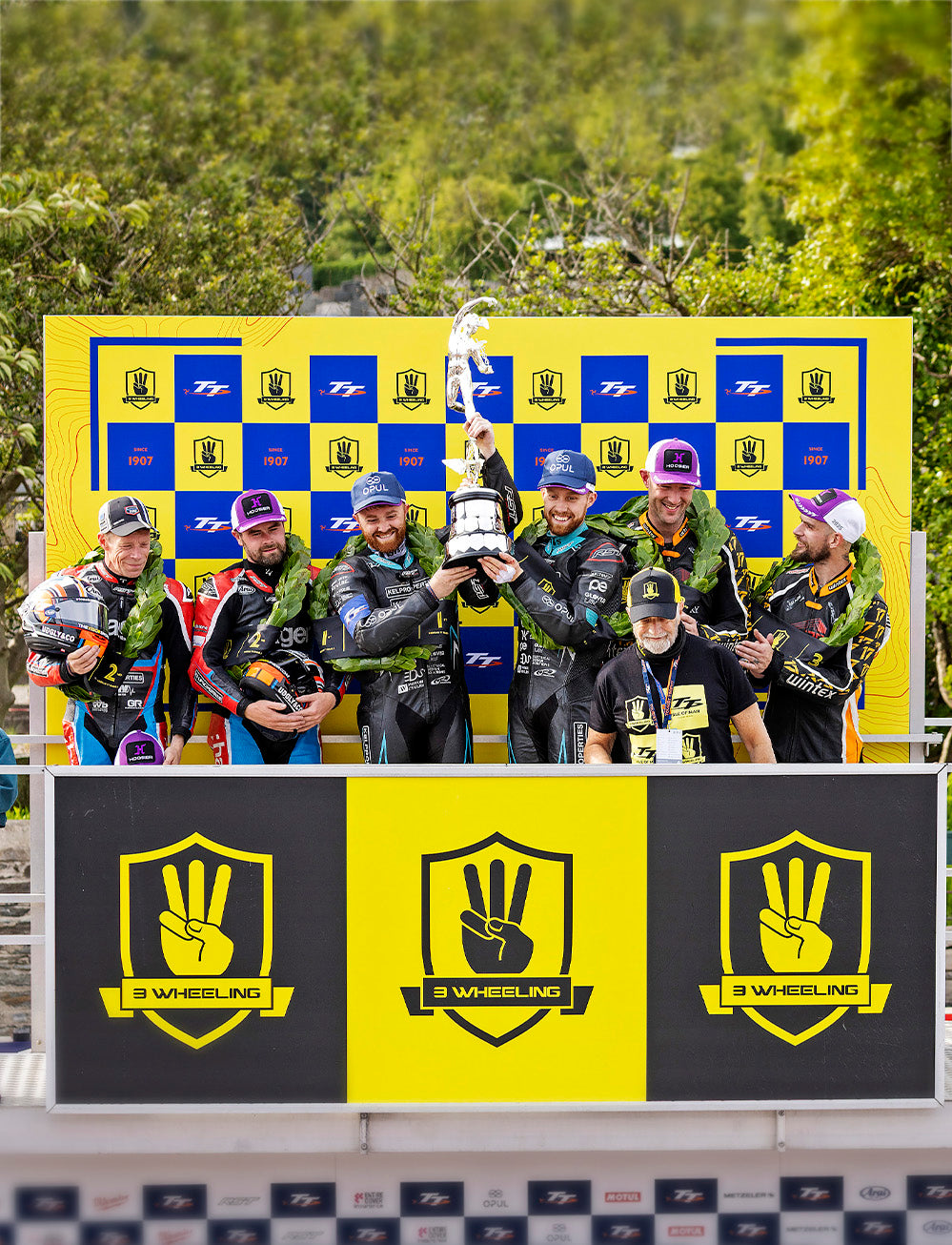Isle of Man TT Races 2025 3wheeling.media Sidecar TT Race 2 Podium Backdrop